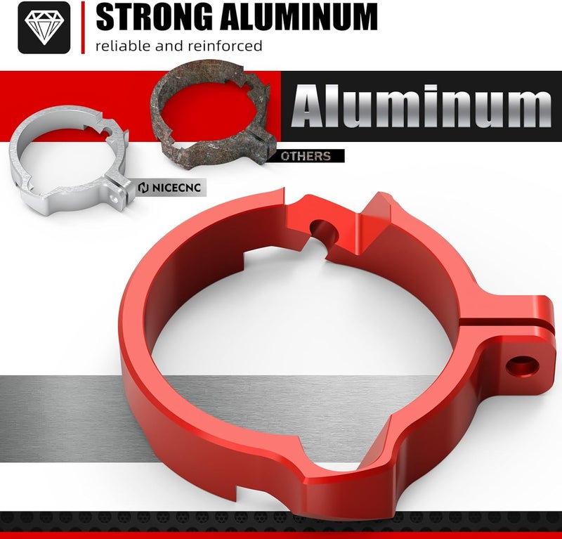 NICECNC Red Exhaust Flange Protector Pipe Shield Compatible with GasGas EX/EC/MC 250/300 2021-2023 Compatible with Husqvarna 250/300 TE/TC/TX 2017-2022 TE 250i/300i 2023 See Fitment - Image 3